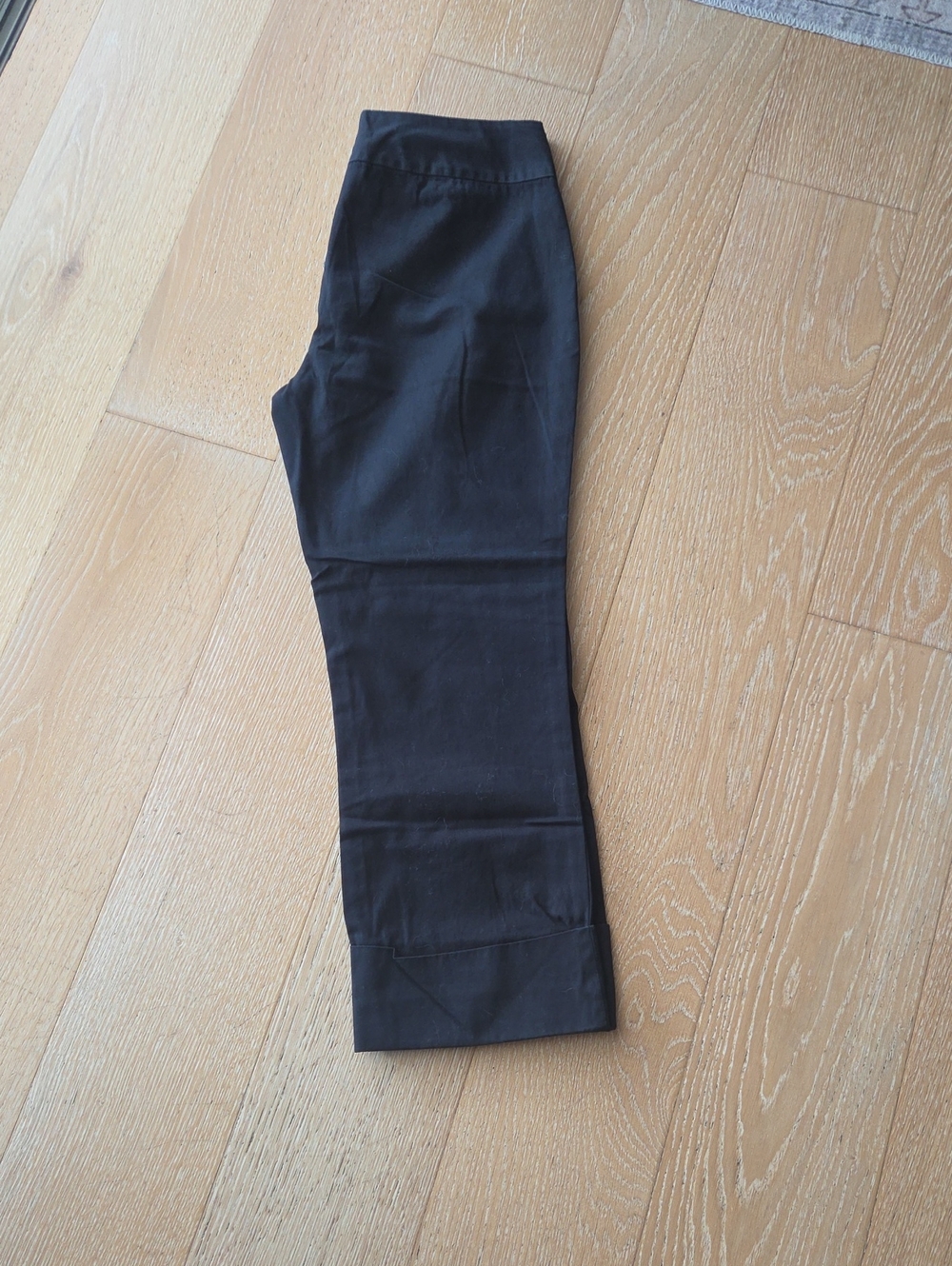 Banana Republic Black Cropped Ankle Pants with Cuffed Hem